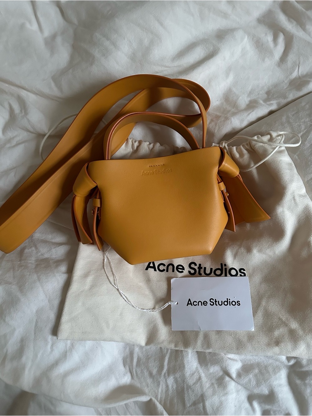 [NWT] Acne Studios Micro Musubi Leather Bucket Bag – Pumpkin Orange